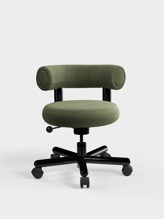 Tarragon Linara Linen / Polished Black Steel / Linara - Tarragon (100)