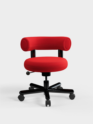 Orange Red Kvadrat Hero 2 Wool / Polished Black Steel / Kvadrat Hero 2 - Orange Red (0552)