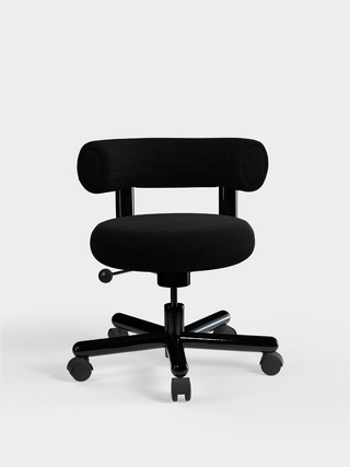 Black Kvadrat Hallingdal 65 Wool Blend / Polished Black Steel / Kvadrat Hallingdal 65 - Black (0190)