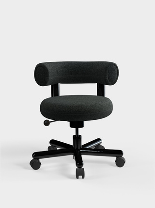Dark Grey Kvadrat Divina Melange Wool / Polished Black Steel / Kvadrat Divina Melange - Dark Grey (180)