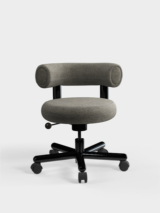 Grey Kvadrat Melange Nap Wool / Polished Black Steel / Kvadrat Melange Nap - Grey (111)