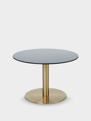 Brass Plated Polished Steel & Mirrored Glass  / Circle