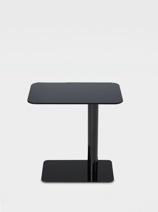 Black Polished Steel & Mirrored Glass  / Rectangle