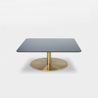 Brass Plated Polished Steel & Mirrored Glass  / Square