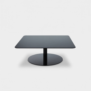 Black Polished Steel & Mirrored Glass  / Square