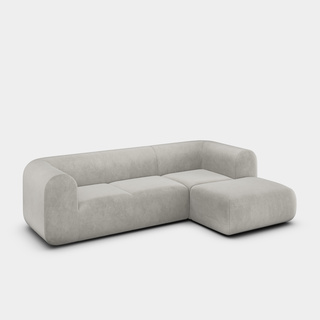Clay Royal Velvet / 2.5-Seater Right Chaise Longue Modular Sofa / Royal - Clay (84)