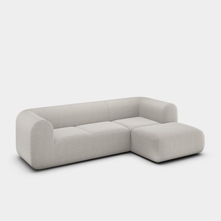 White Kvadrat Autumn / 2.5-Seater Right Chaise Longue Modular Sofa / Kvadrat Autumn - White (0101)