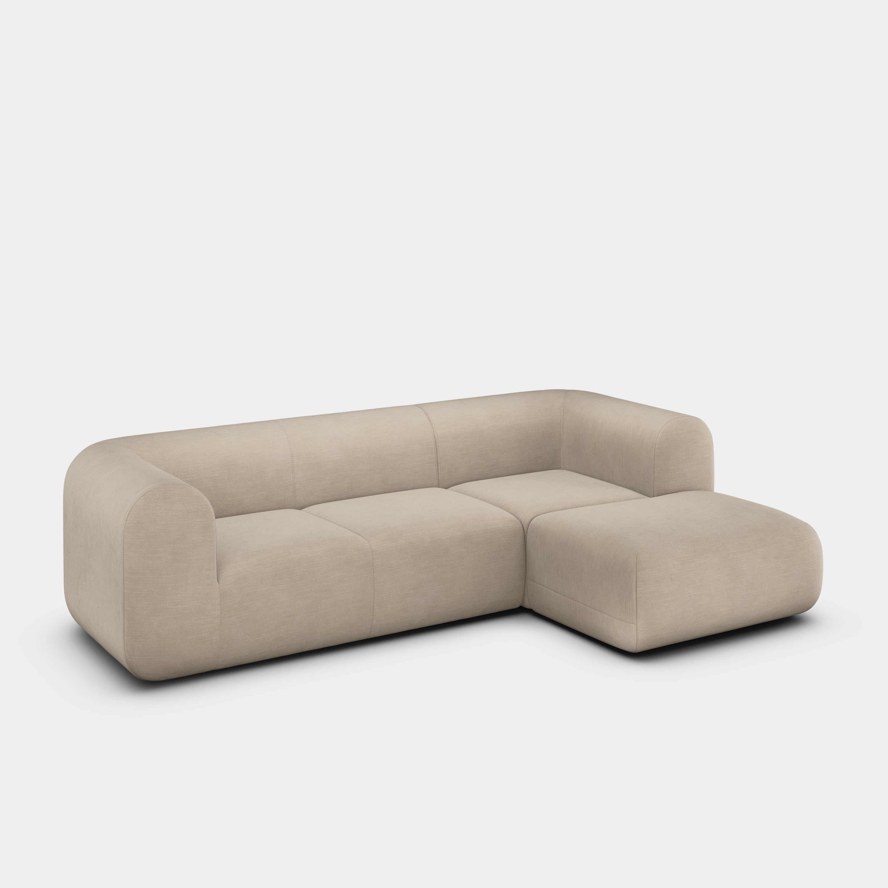 Plump 2.5-Seater Right Chaise Longue Modular Sofa