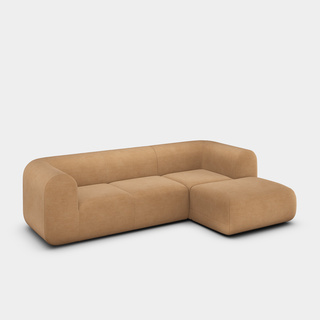 Spice Linara Linen / 2.5-Seater Right Chaise Longue Modular Sofa / Linara - Spice (142)