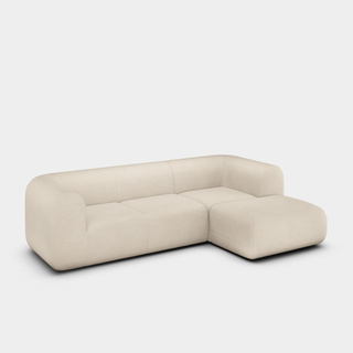 Porridge Linara Linen / 2.5-Seater Right Chaise Longue Modular Sofa / Linara - Porridge (05)
