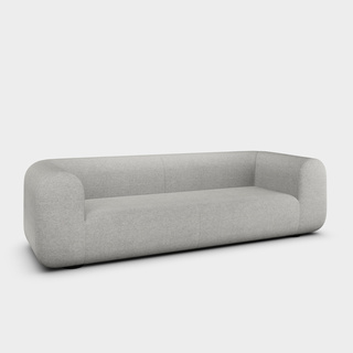 Light Grey Kvadrat Hallingdal 65 Wool Blend / 3-Seater Fixed Sofa / Kvadrat Hallingdal 65 - Light Grey (0110)