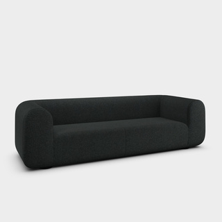 Dark Grey Kvadrat Divina Melange Wool / 3-Seater Fixed Sofa / Kvadrat Divina Melange - Dark Grey (180)