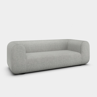 Light Grey Kvadrat Divina Melange Wool / 3-Seater Fixed Sofa / Kvadrat Divina Melange - Light Grey (0120)