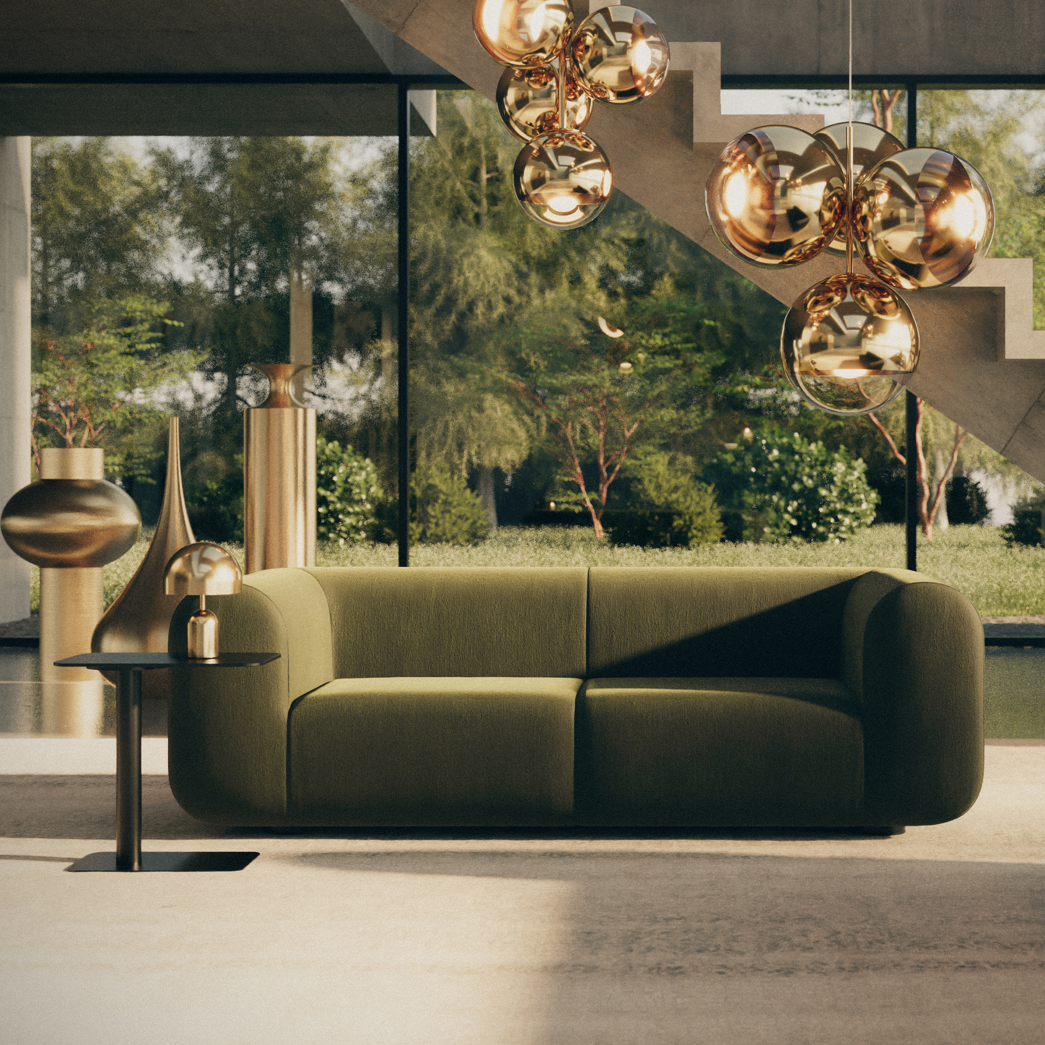 Plump 3-Seater Fixed Sofa
