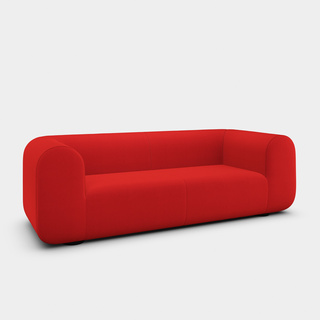 Orange Red Kvadrat Hero 2 Wool / 3-Seater Fixed Sofa / Kvadrat Hero 2 - Orange Red (0552)
