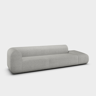 Light Grey Kvadrat Hallingdal 65 Wool Blend / 3-Seater Left Open Modular Sofa / Kvadrat Hallingdal 65 - Light Grey (0110)