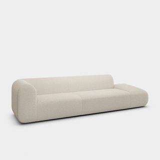 Bright White Kvadrat Elle Boucle / 3-Seater Left Open Modular Sofa / Kvadrat Elle - Bright White (0200)