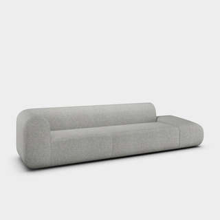 Light Grey Kvadrat Divina Melange Wool / 3-Seater Left Open Modular Sofa / Kvadrat Divina Melange - Light Grey (0120)