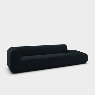 Navy Kvadrat Autumn / 3-Seater Left Open Modular Sofa / Kvadrat Autumn - Navy (0791)