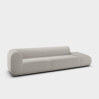 White Kvadrat Autumn / 3-Seater Left Open Modular Sofa / Kvadrat Autumn - Grey (0191)