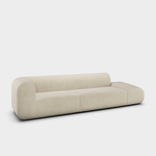 Pearl Royal Velvet / 3-Seater Left Open Modular Sofa / Royal - Pearl (106)