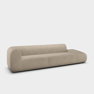 Clay Linara Linen / 3-Seater Left Open Modular Sofa / Linara - Clay (93)