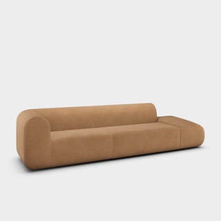 Spice Linara Linen / 3-Seater Left Open Modular Sofa / Linara - Spice (142)