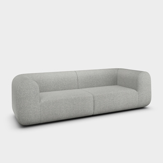 Light Grey Kvadrat Divina Melange Wool / 3-Seater Modular Sofa / Kvadrat Divina Melange - Light Grey (0120)