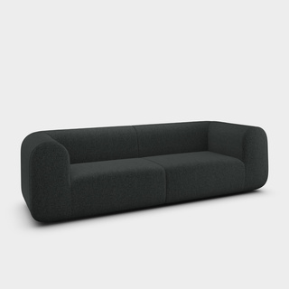 Dark Grey Kvadrat Melange Nap Wool / 3-Seater Modular Sofa / Kvadrat Melange Nap - Dark Grey (0191)