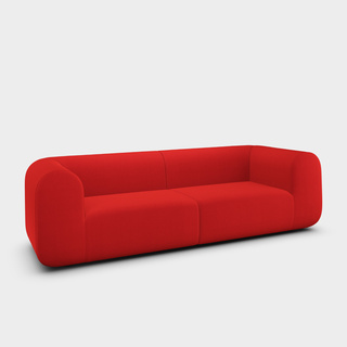 Orange Red Kvadrat Hero 2 Wool / 3-Seater Modular Sofa / Kvadrat Hero 2 - Orange Red (0552)