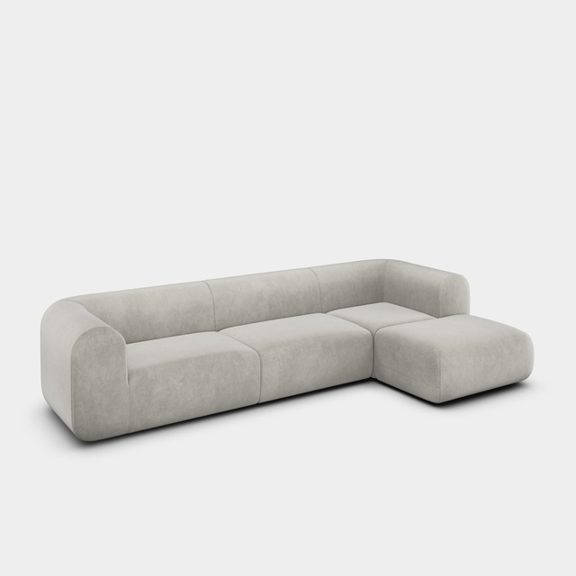Plump 3-Seater Right Chaise Longue Modular Sofa