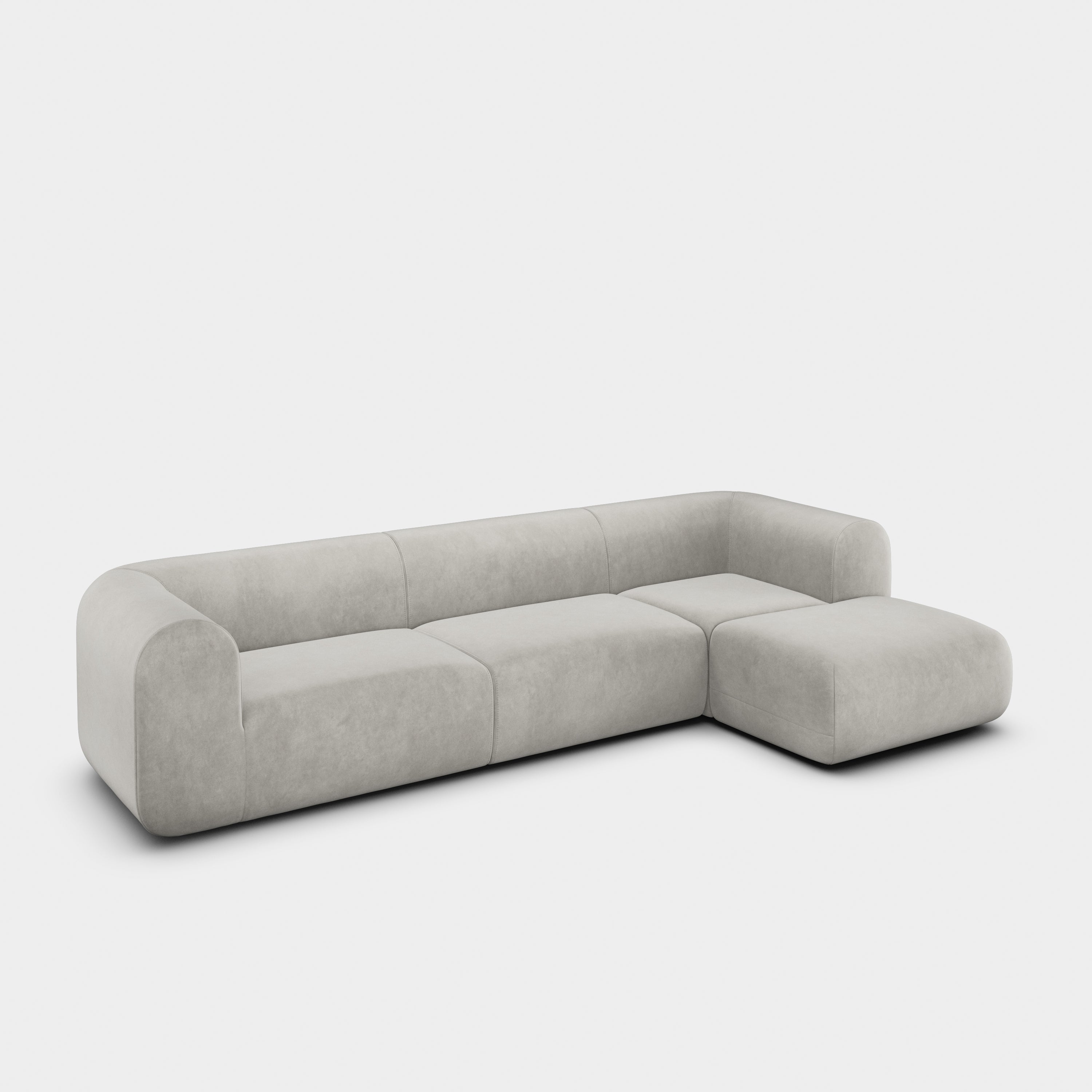 Plump 3-Seater Right Chaise Longue Modular Sofa
