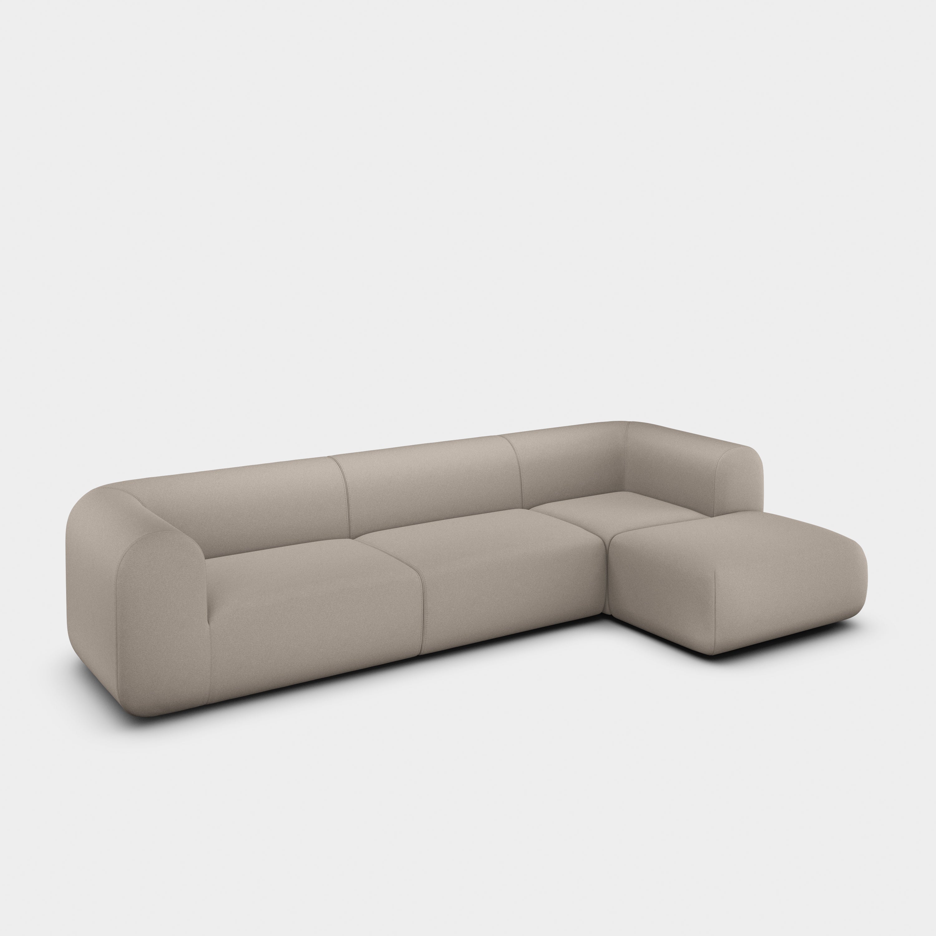 Plump 3-Seater Right Chaise Longue Modular Sofa