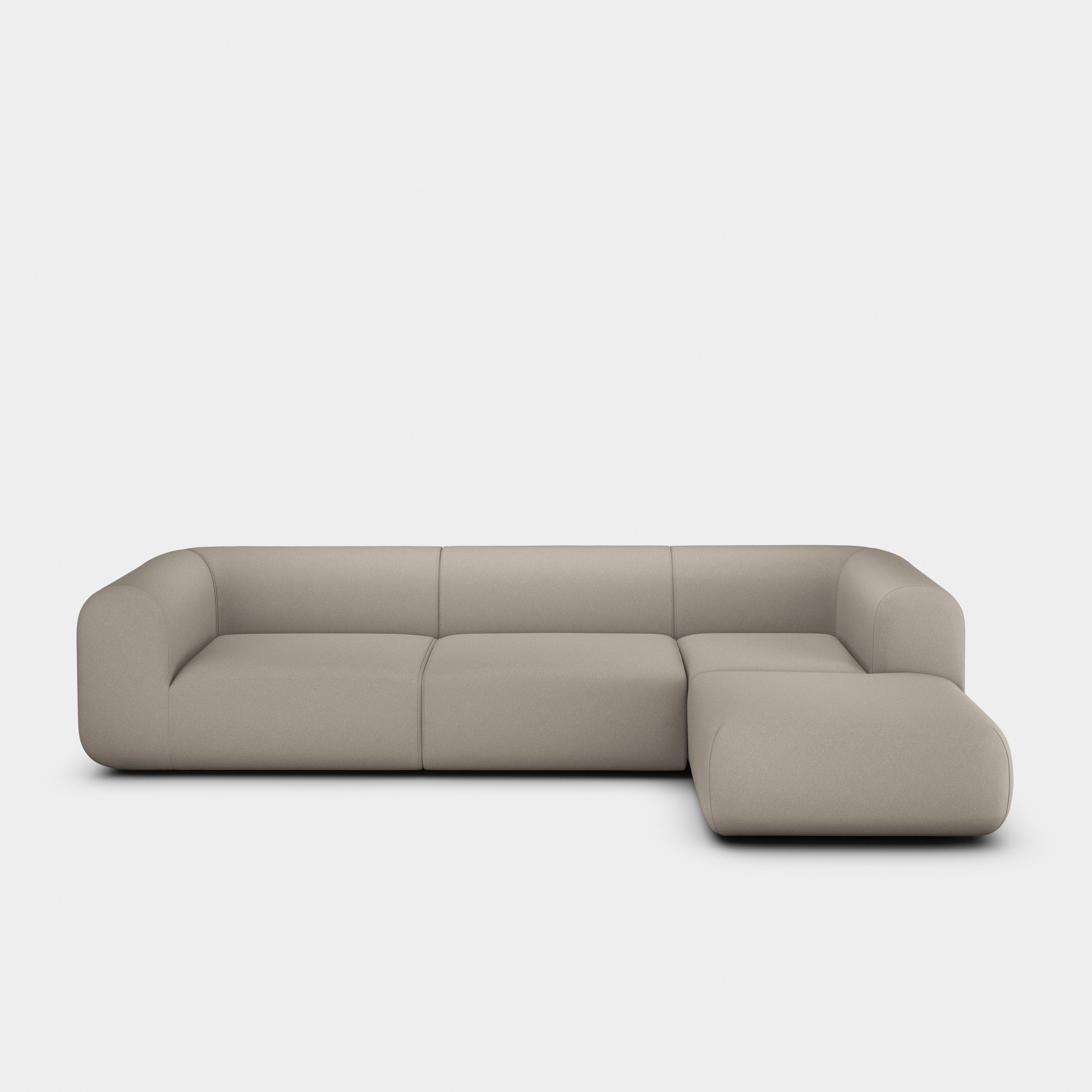 Plump 3-Seater Right Chaise Longue Modular Sofa
