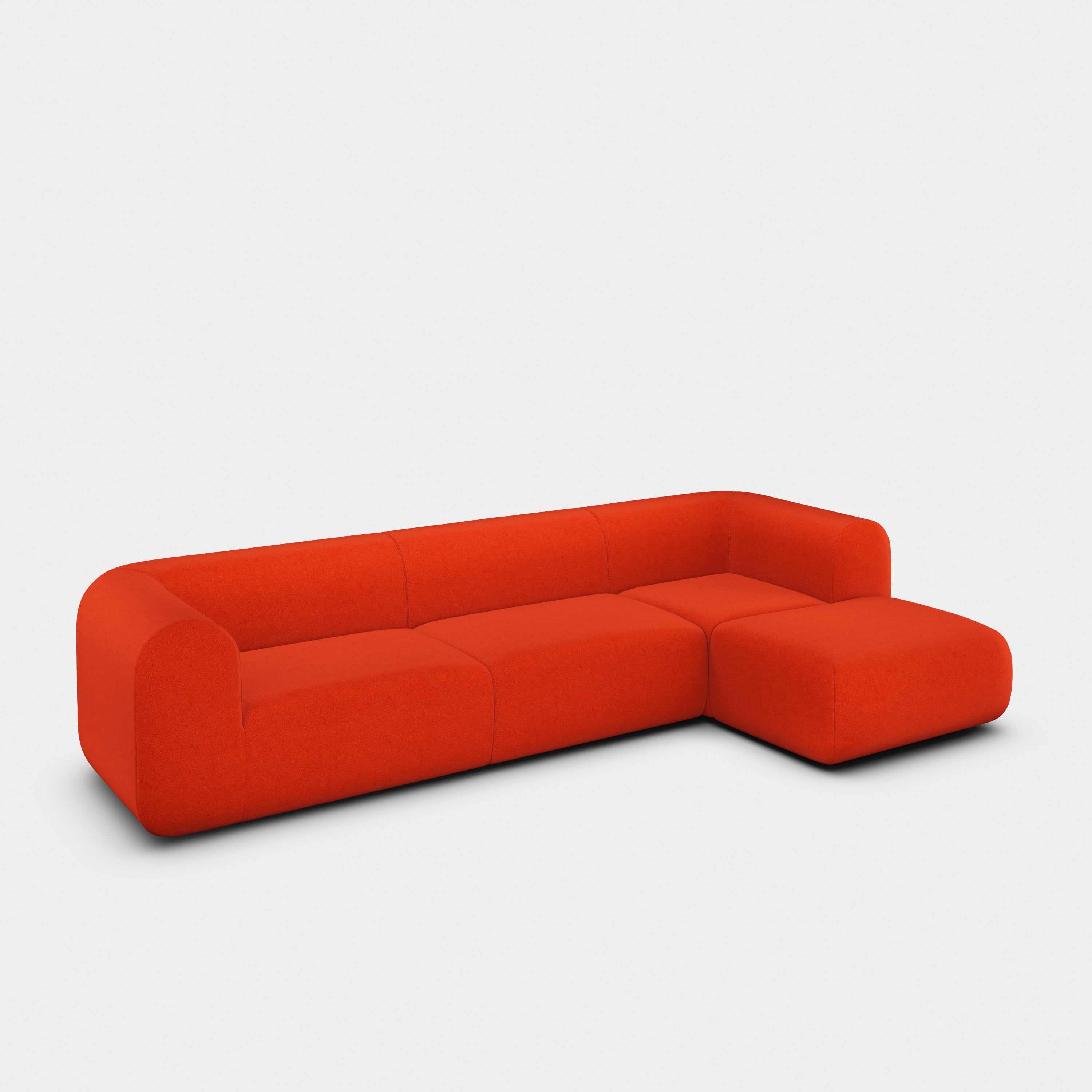 Plump 3-Seater Right Chaise Longue Modular Sofa
