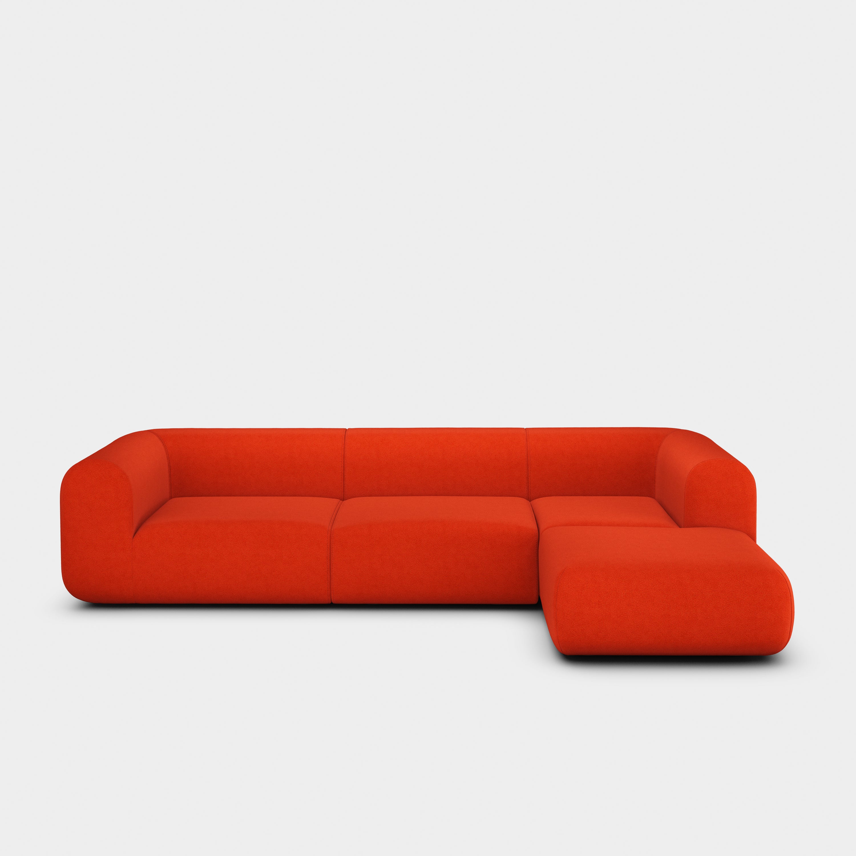 Plump 3-Seater Right Chaise Longue Modular Sofa