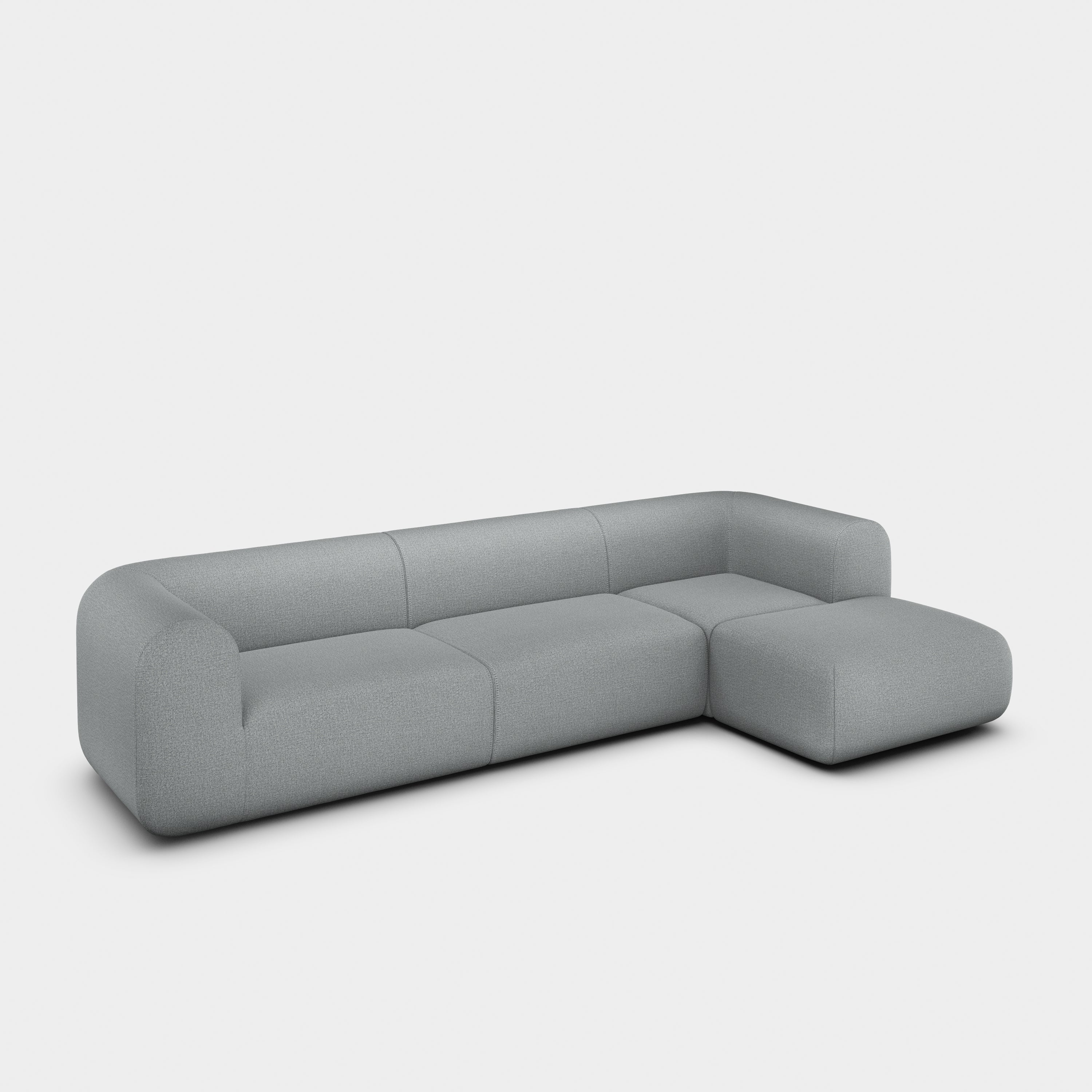 Plump 3-Seater Right Chaise Longue Modular Sofa