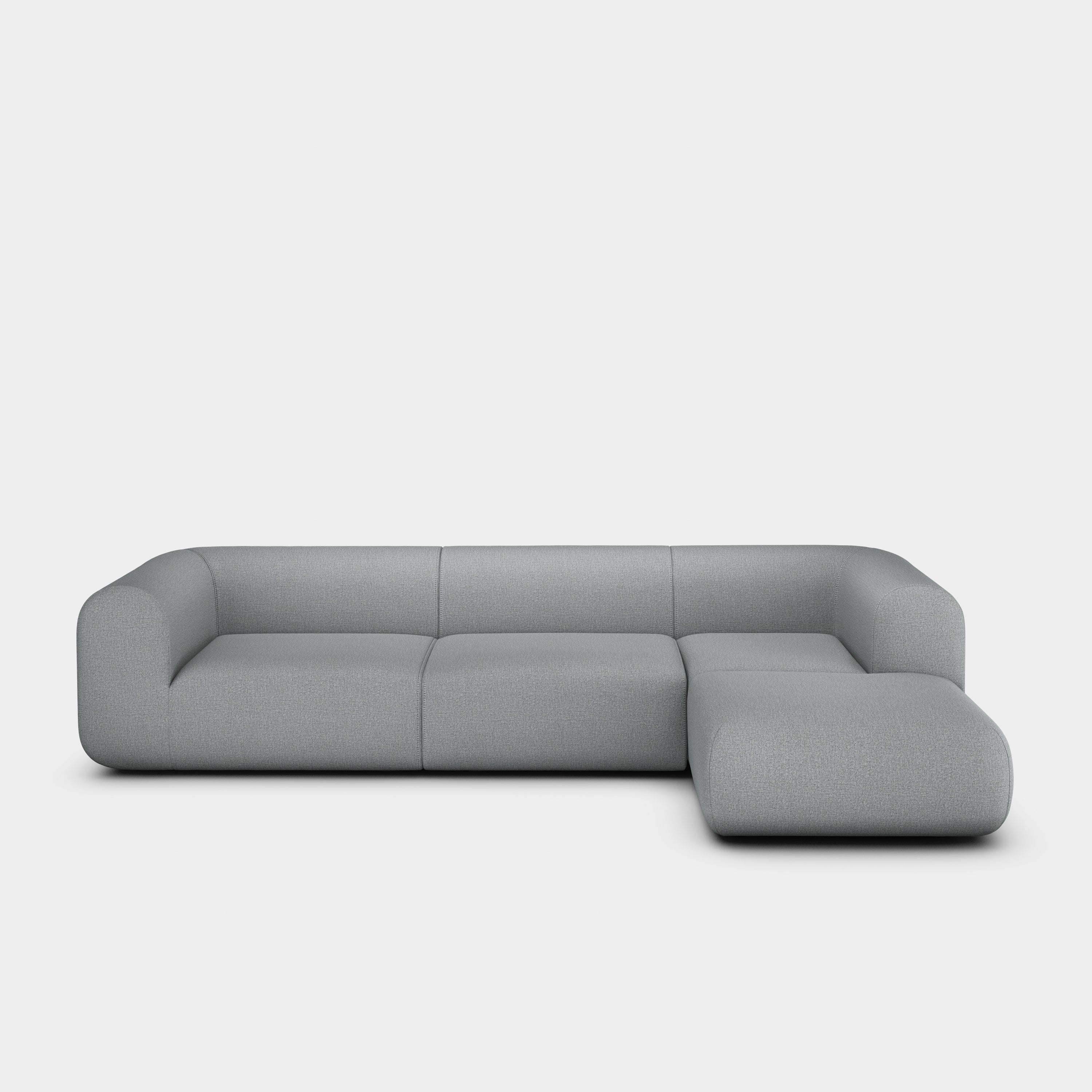 Plump 3-Seater Right Chaise Longue Modular Sofa