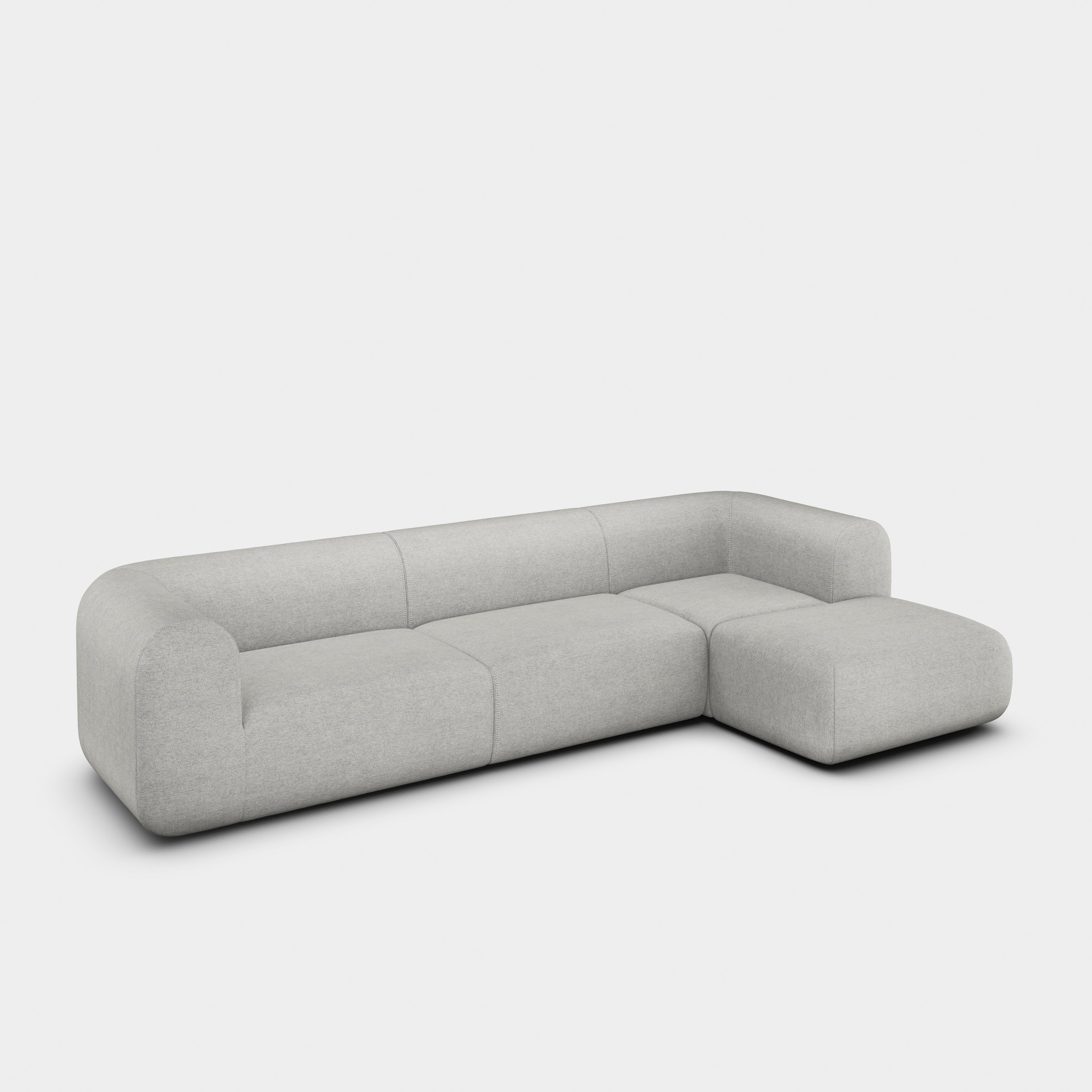 Plump 3-Seater Right Chaise Longue Modular Sofa
