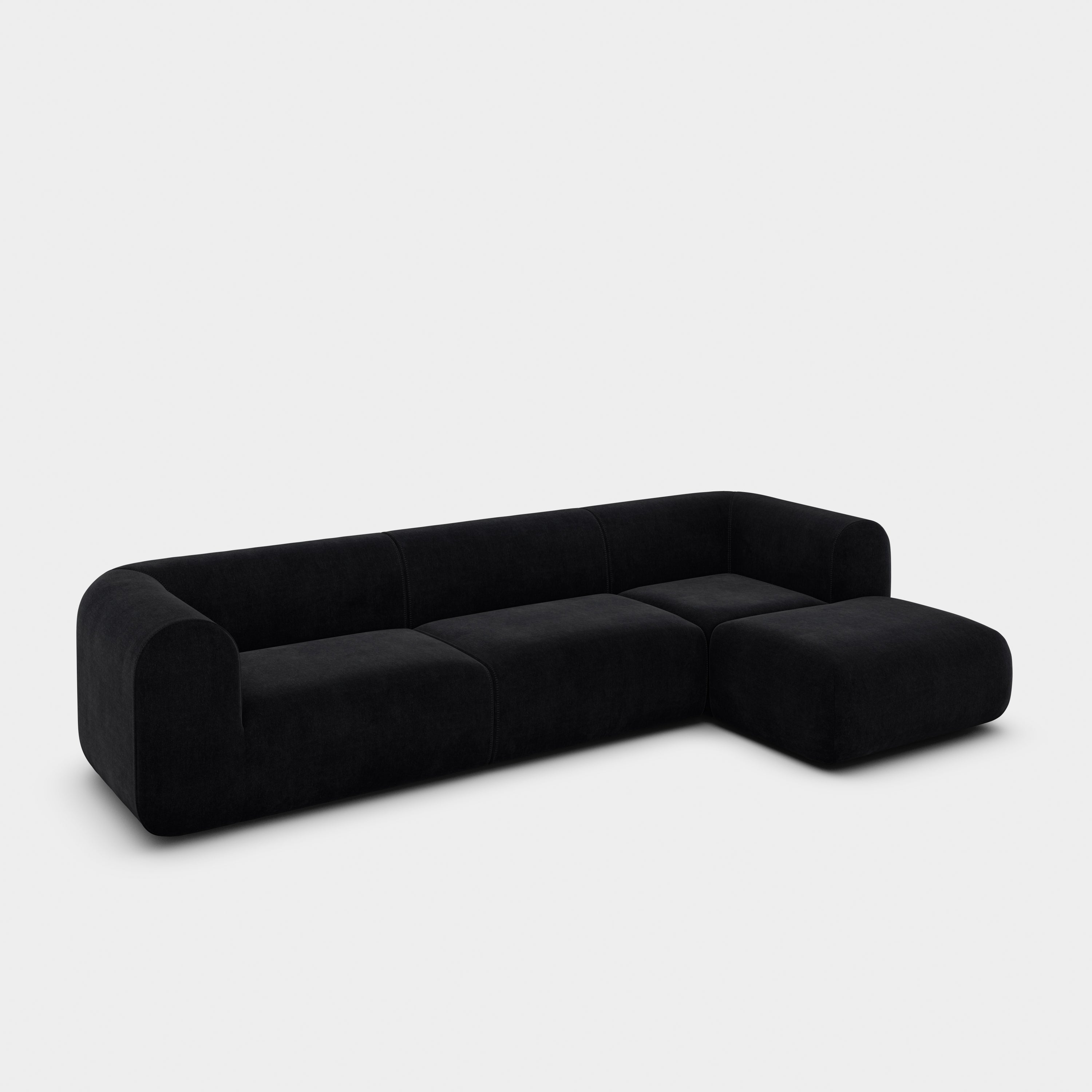 Plump 3-Seater Right Chaise Longue Modular Sofa