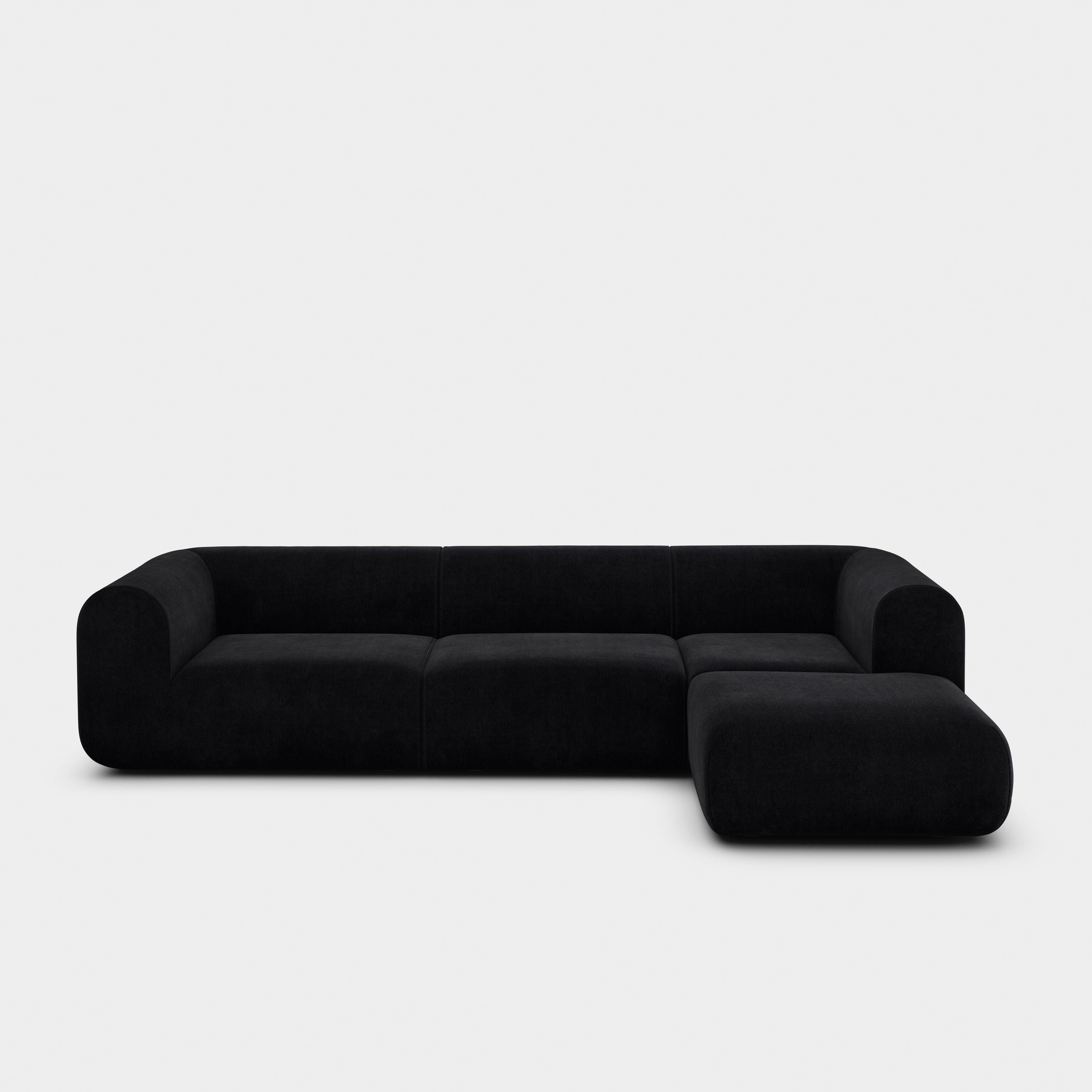 Plump 3-Seater Right Chaise Longue Modular Sofa