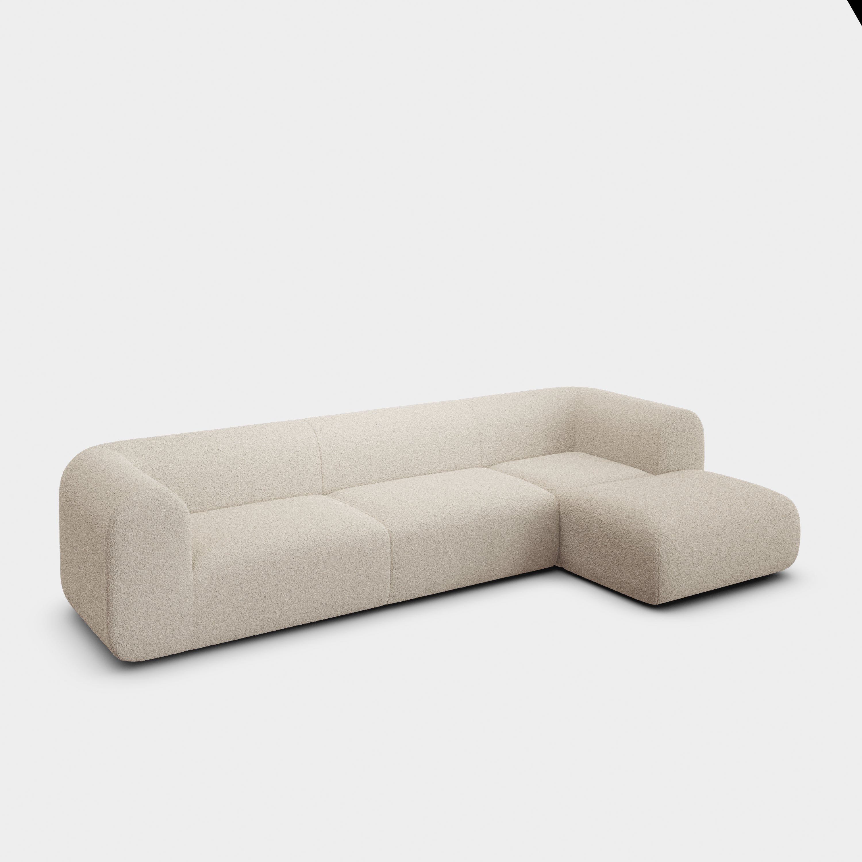 Plump 3-Seater Right Chaise Longue Modular Sofa