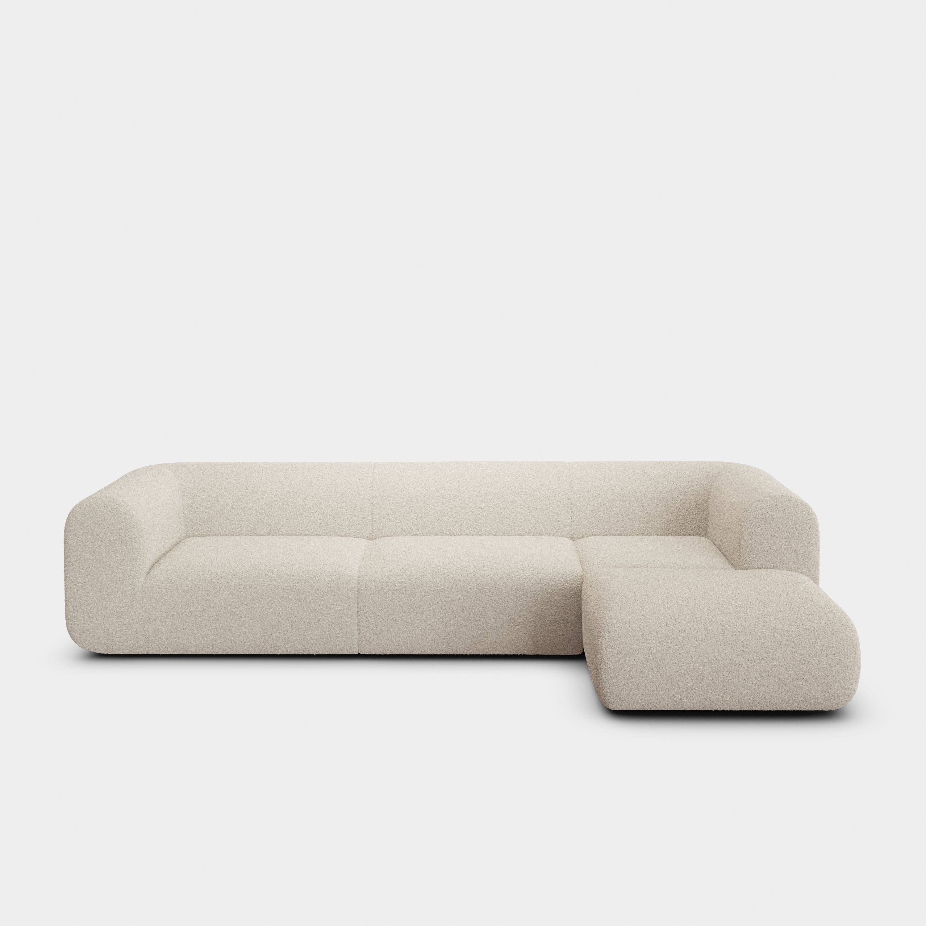 Plump 3-Seater Right Chaise Longue Modular Sofa