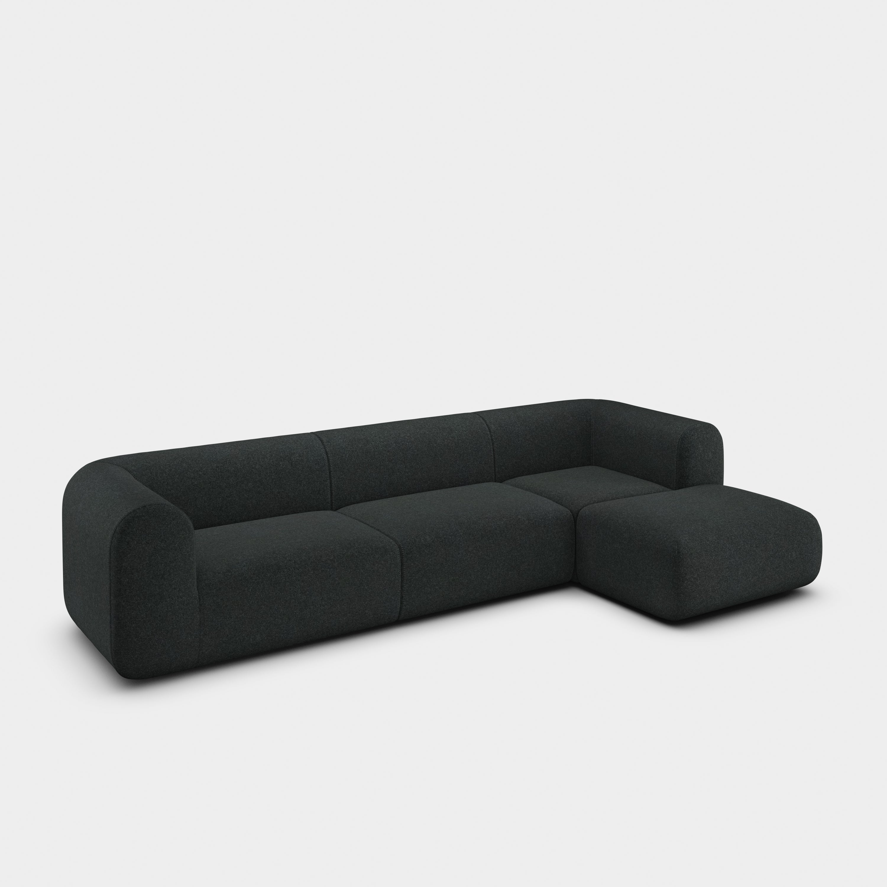 Plump 3-Seater Right Chaise Longue Modular Sofa