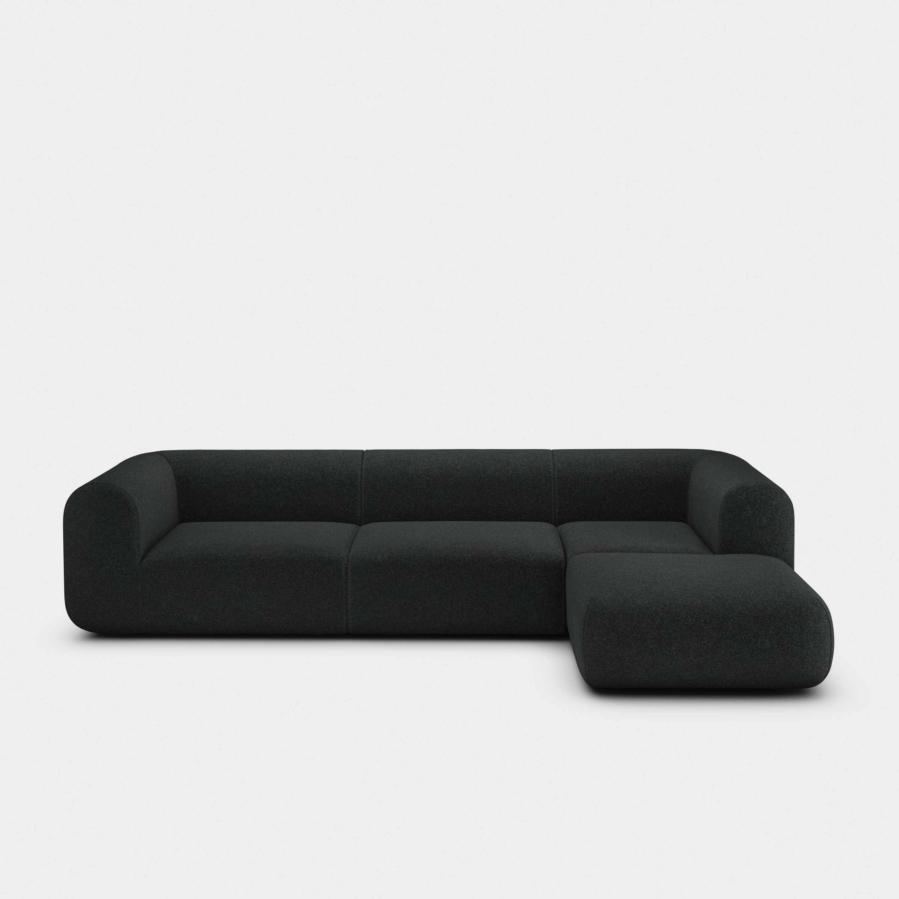 Plump 3-Seater Right Chaise Longue Modular Sofa