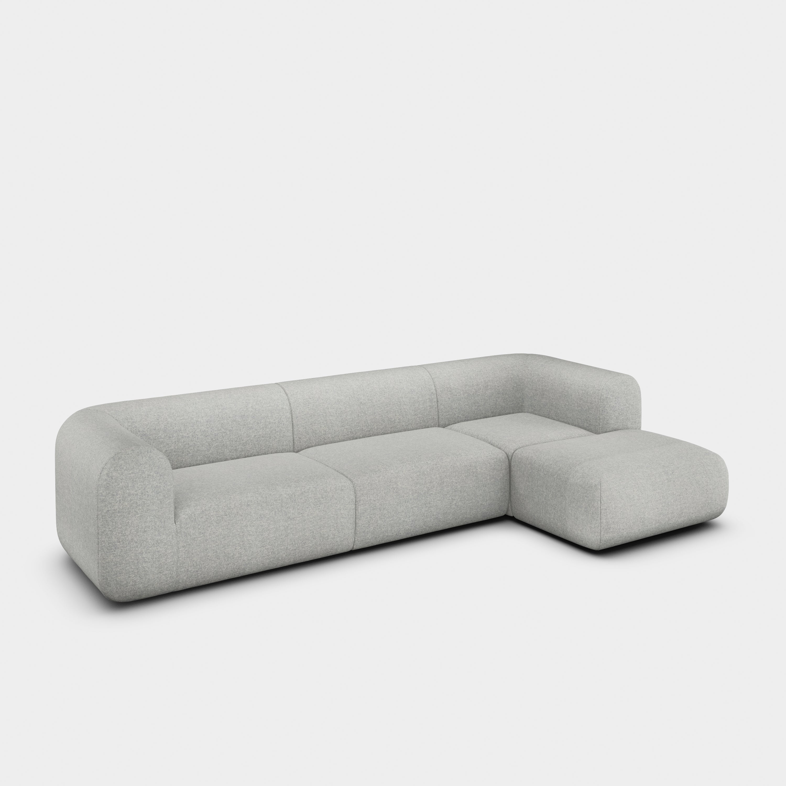 Plump 3-Seater Right Chaise Longue Modular Sofa