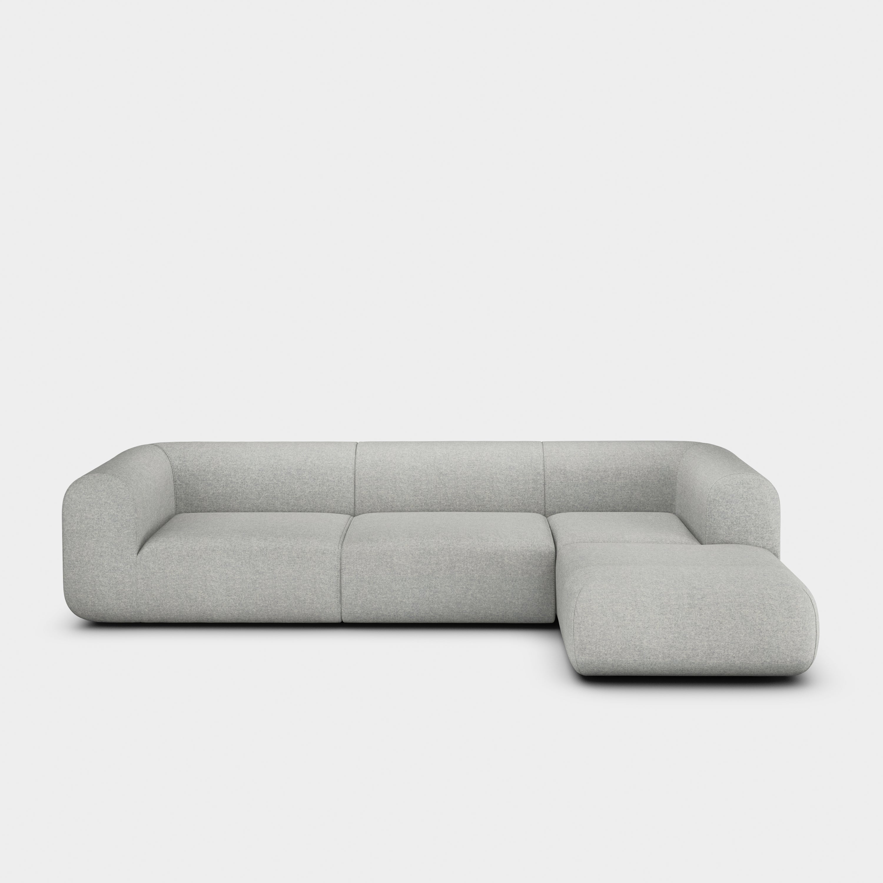 Plump 3-Seater Right Chaise Longue Modular Sofa