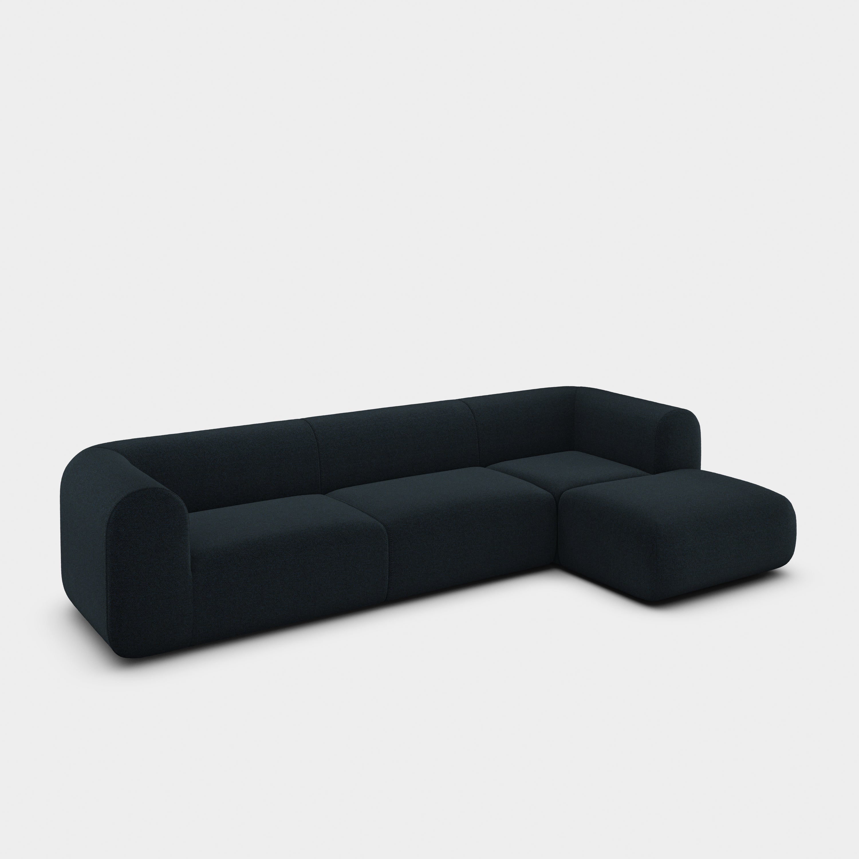 Plump 3-Seater Right Chaise Longue Modular Sofa