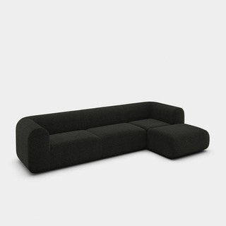 Grey Kvadrat Autumn / 3-Seater Right Chaise Longue Modular Sofa / Kvadrat Autumn - Grey (0191)