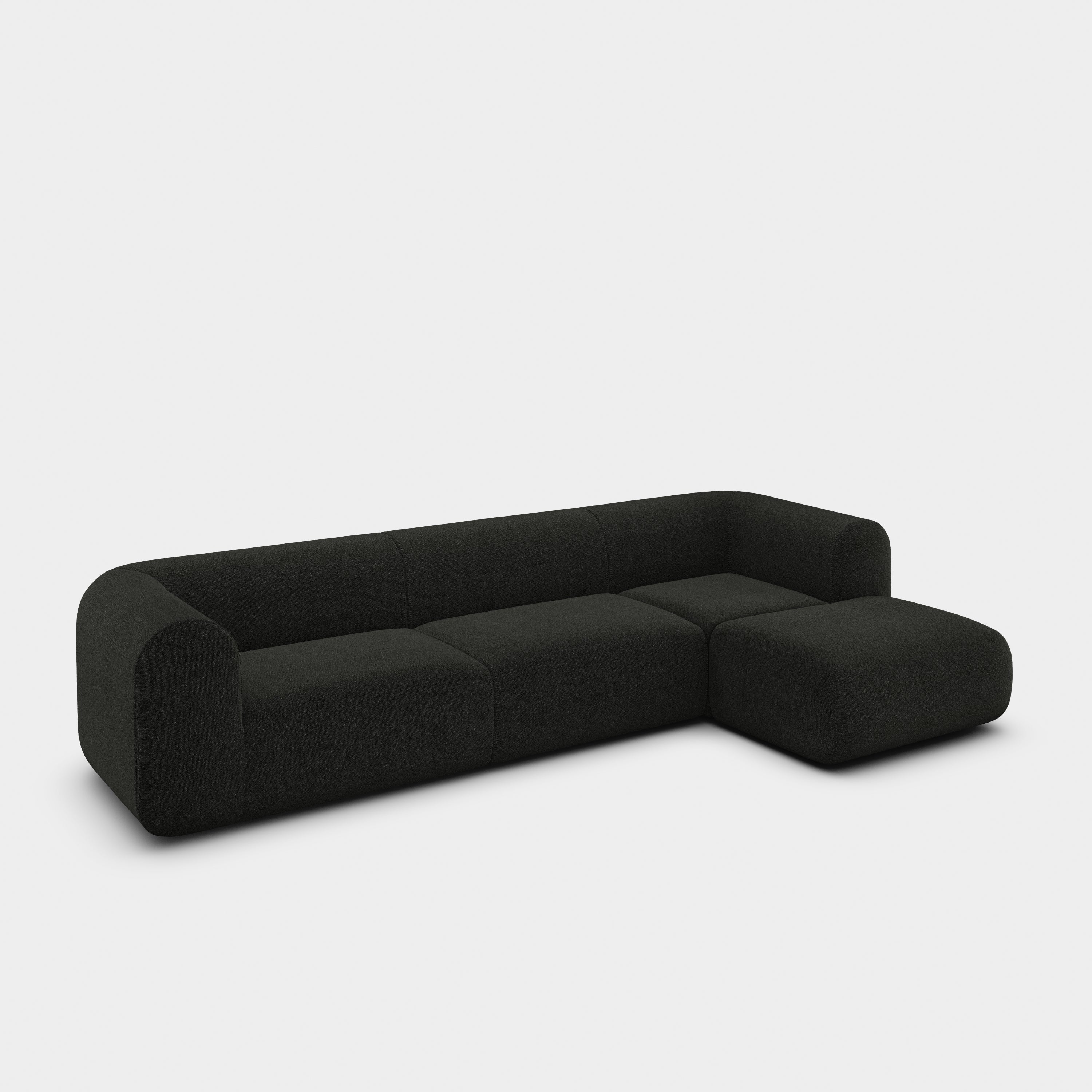 Plump 3-Seater Right Chaise Longue Modular Sofa